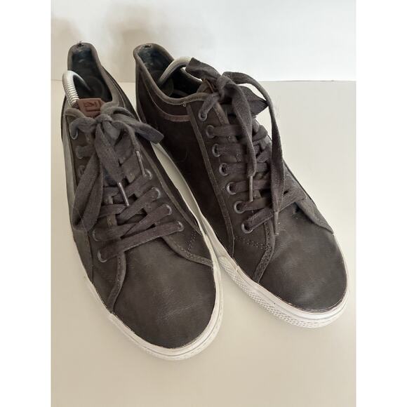 Mns Ben Sherman Sz 10.5 Gray Pu Fabric Upper Lace Up Sneakers Casual Workwear - Picture 1 of 8